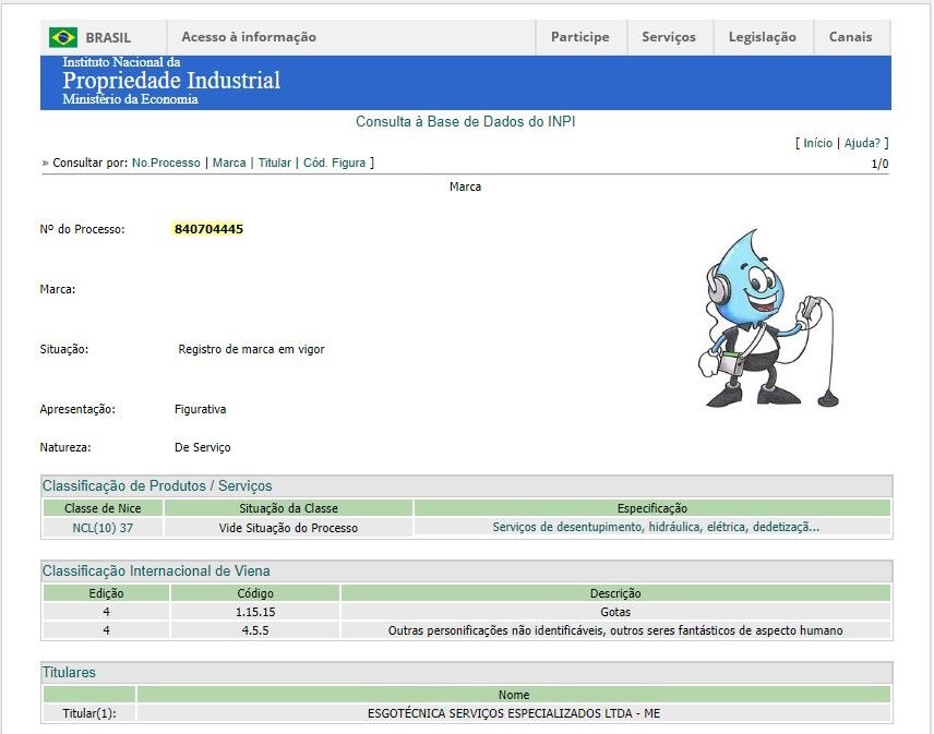 A ESGOTECNICA ®️ é uma empresa com marca registrada no INPI (Instituto Nacional da Propriedade Industrial).